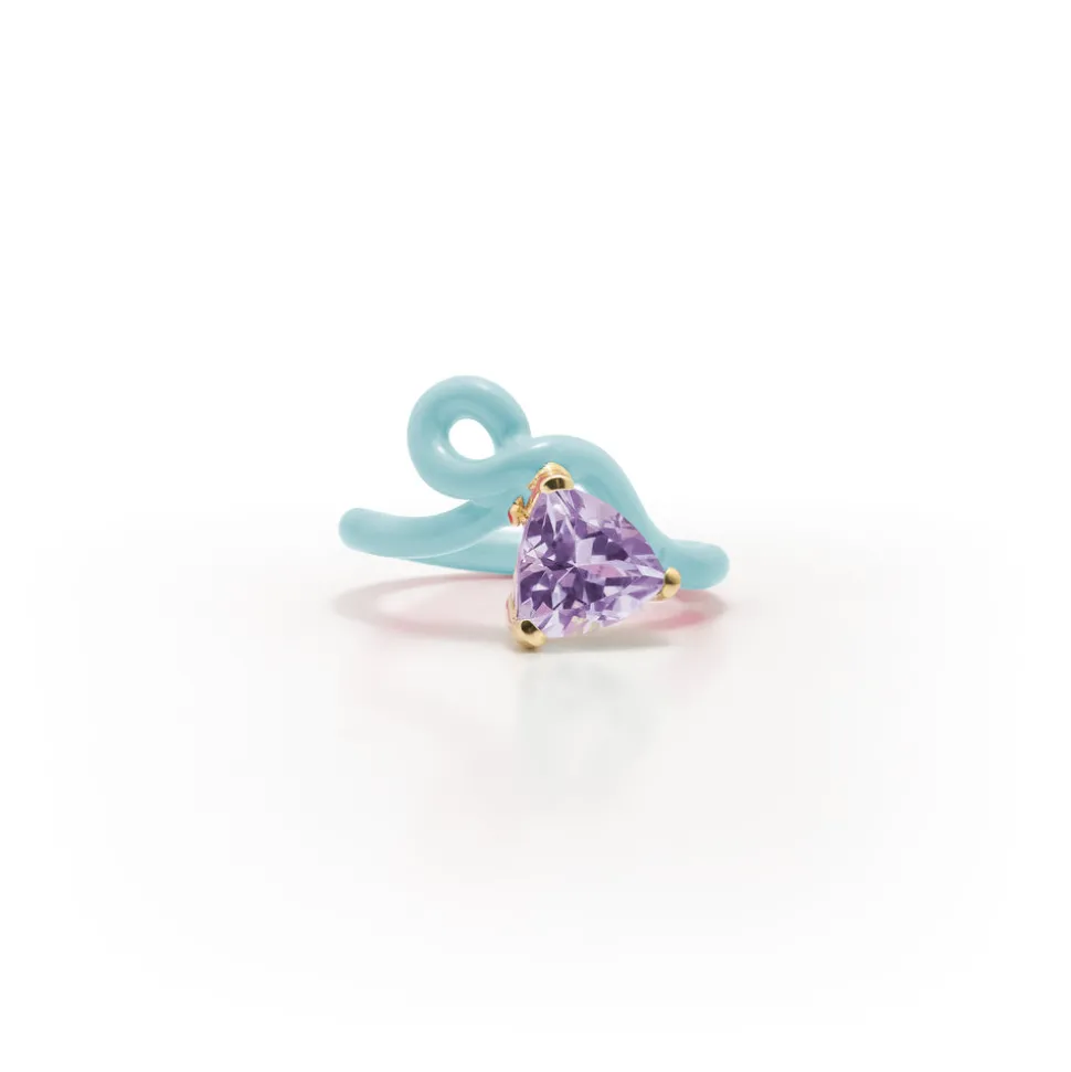 Trillion Amethyst Vine Ring