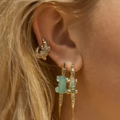 Tsavorite Ombre Alligator Bite Earrings
