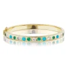 Turquoise, Emerald & Diamond Gypsy Bangle