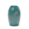 Turquoise Vase with Pink/Teal Spots