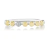 Two-Tone Ball Bangle with Pavé Diamond Ball