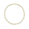 Two-Tone Ball Necklace with Pavé Diamond Ball