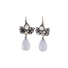 Vintage Georgian Earrings with Chalcedony & Diamonds