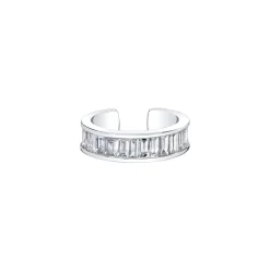 White Gold Diamond Baguette Ear Cuff