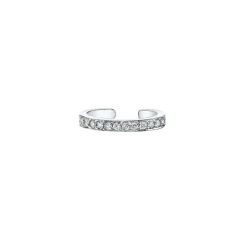 White Gold Single Row Diamond Ear Cuff