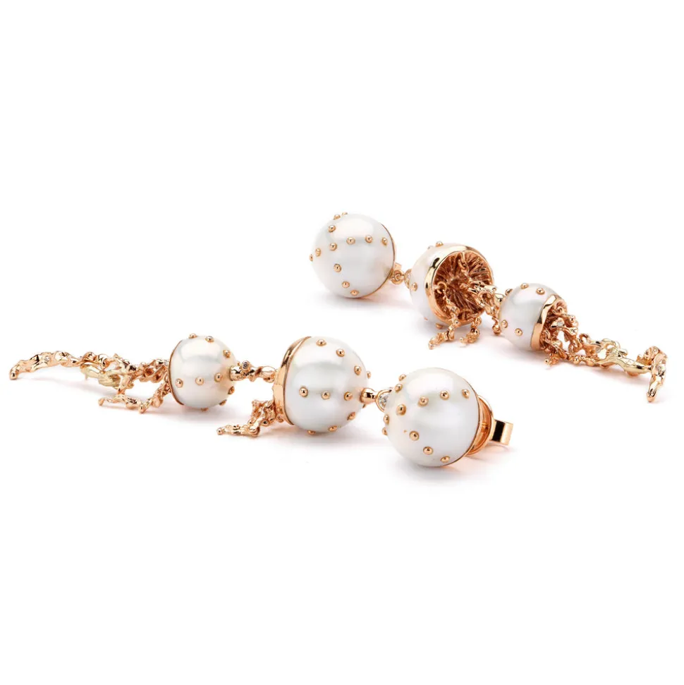 White Pearl Jellyfish Drop Earrings