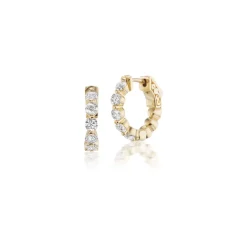Yellow Gold Diamond Mini-Hoop Earrings